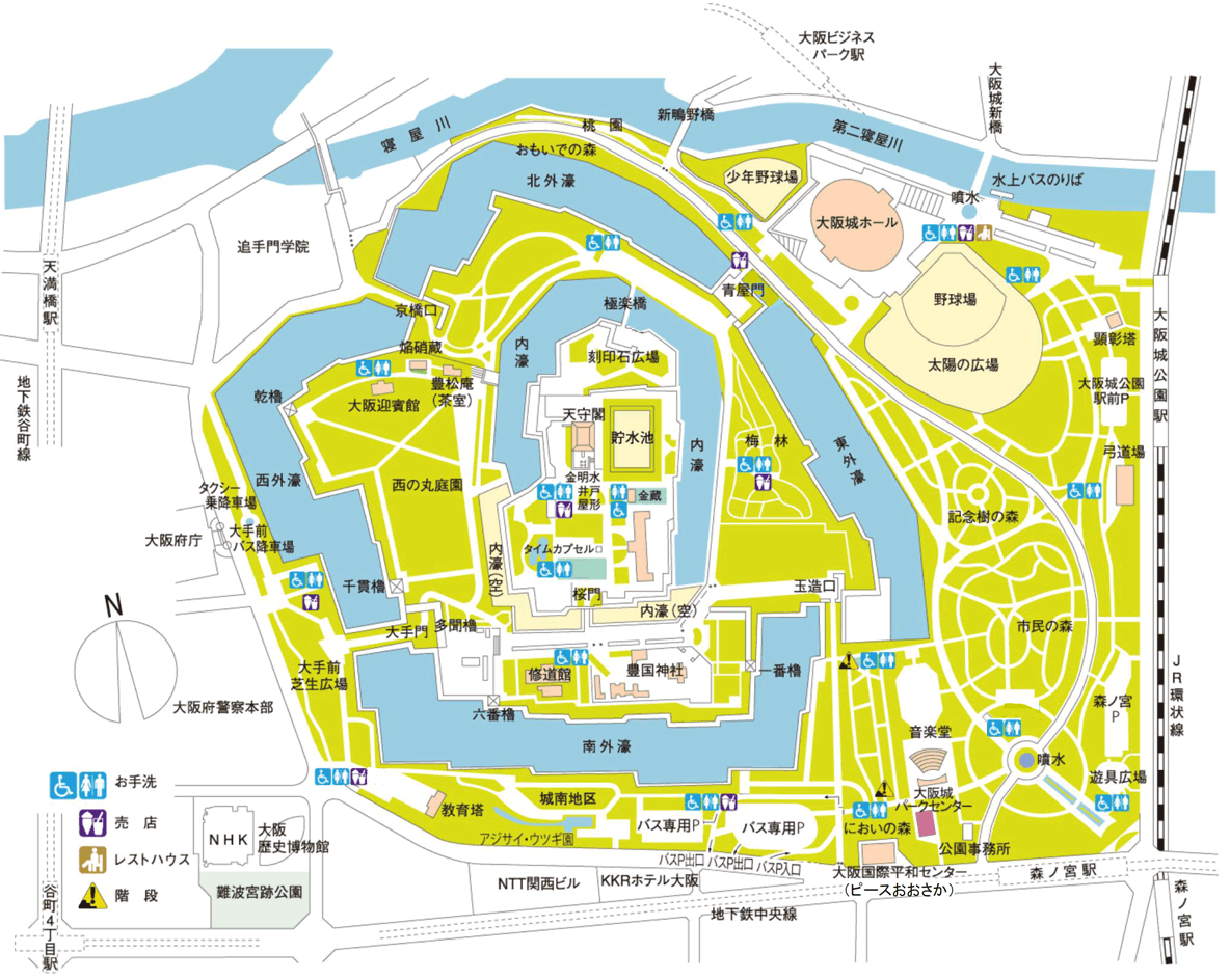 大阪城のマップ