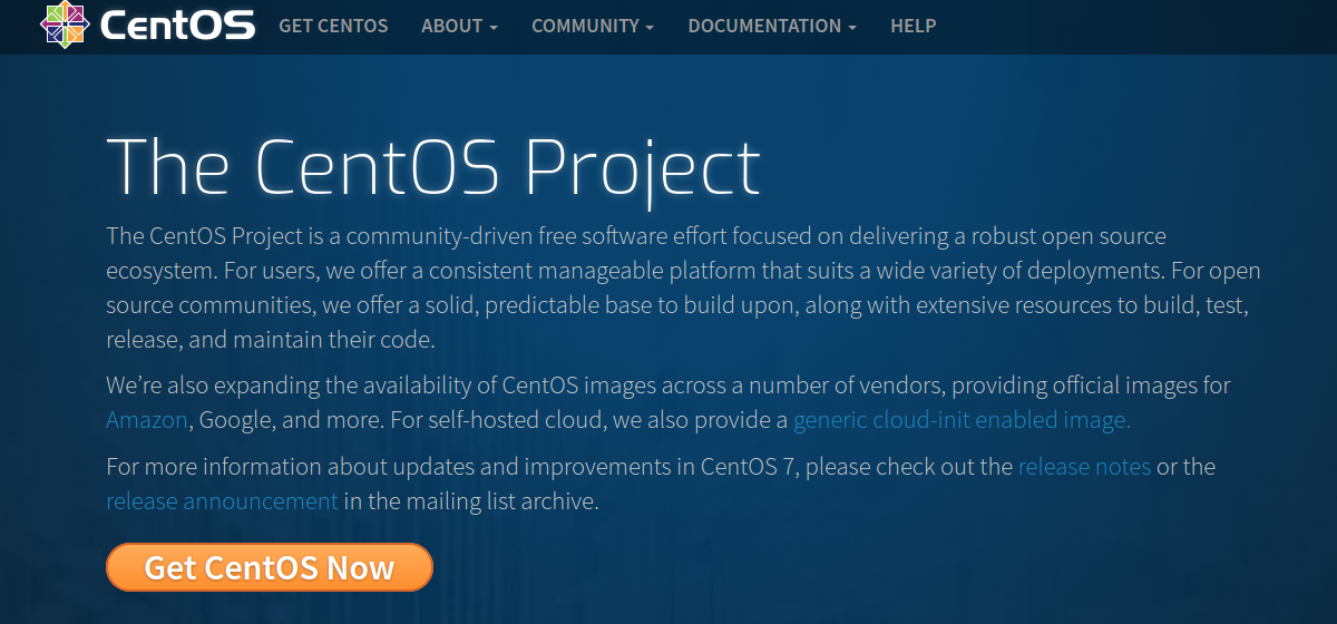 CentOS 公式ウェブサイト